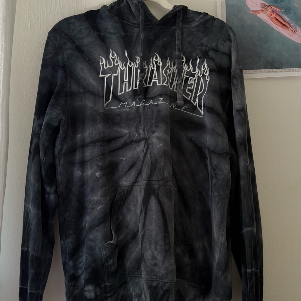 Thrasher Gray Tie-Dye Hoodie